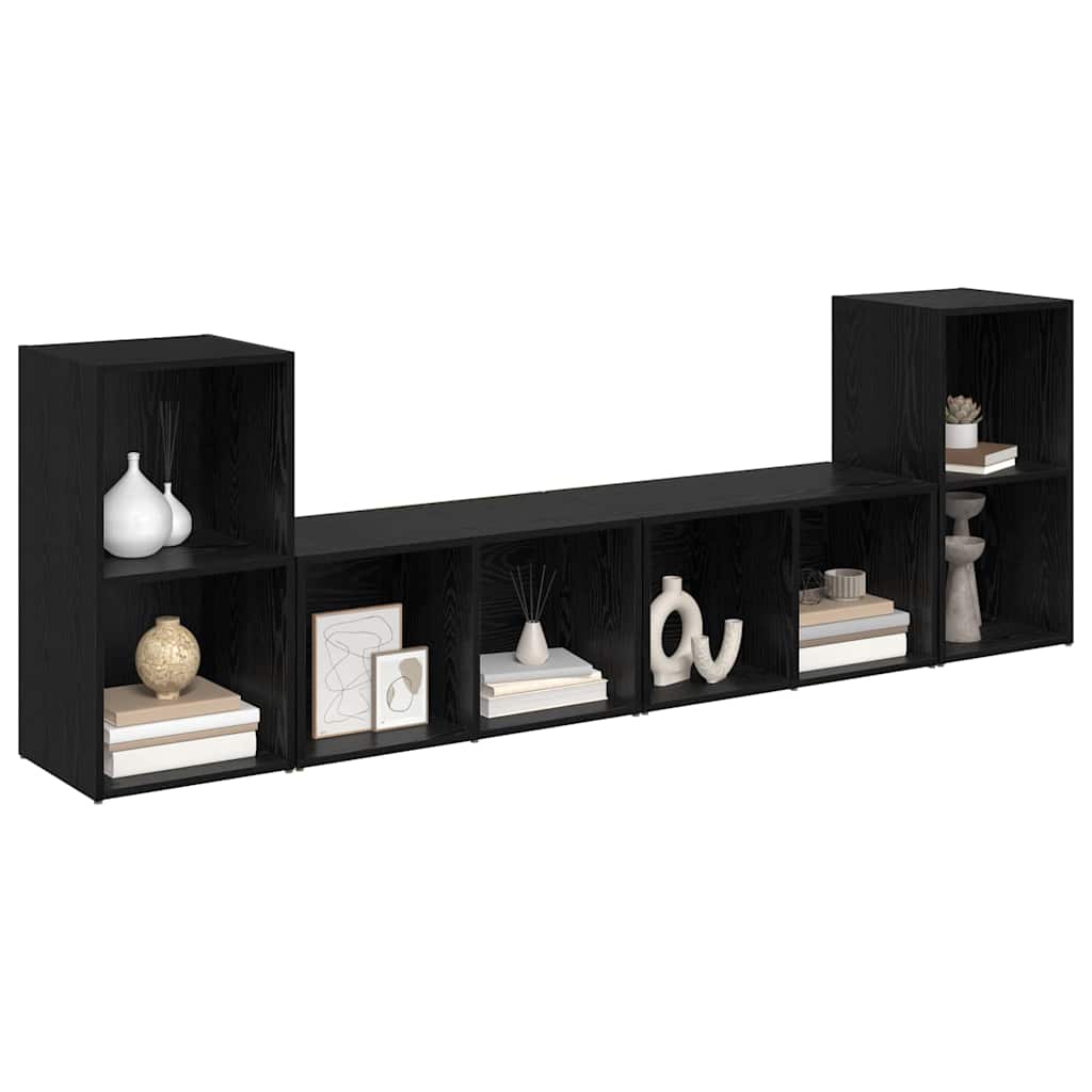 Set mobile TV 4 pcs Rovere Nero 37 x 37 x 72 cm