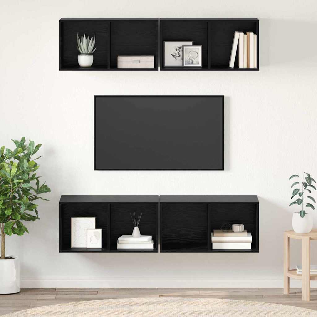 Set mobile TV 4 pcs Rovere Nero 37 x 37 x 72 cm