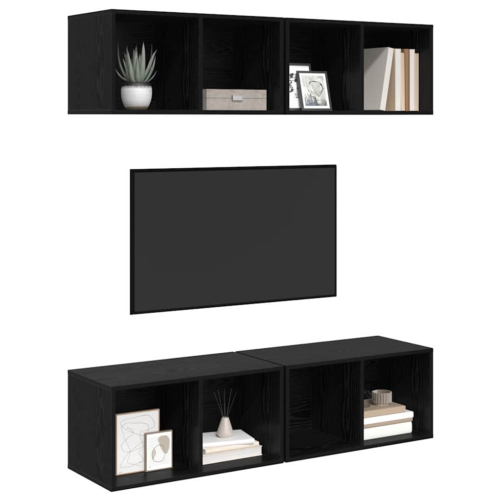 Set mobile TV 4 pcs Rovere Nero 37 x 37 x 72 cm
