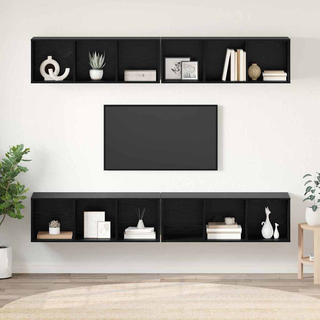 Set mobile TV 4 pcs Rovere Nero 37 x 37 x 107 cm