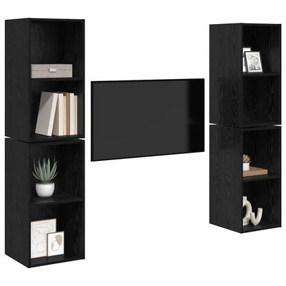 Set mobile TV 4 pcs Rovere Nero 37 x 37 x 72 cm