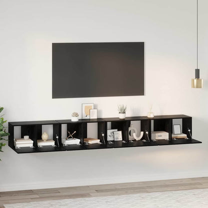 Set mobile TV 4 pcs Rovere Nero 60 x 30 x 30 cm