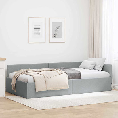 Cornice del letto ad angolo Grigio chiaro 90 cm x 200 cm