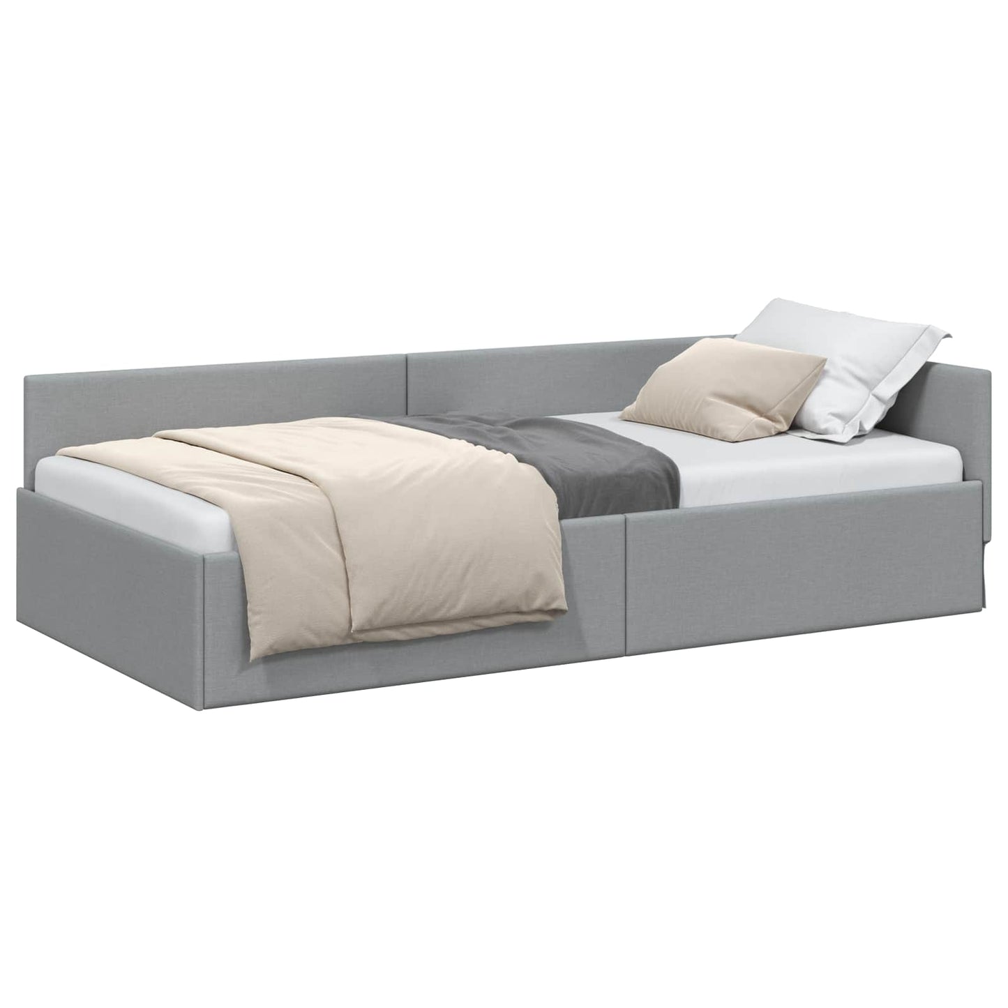 Cornice del letto ad angolo Grigio chiaro 90 cm x 200 cm