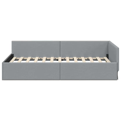 Cornice del letto ad angolo Grigio chiaro 100 cm x 200 cm