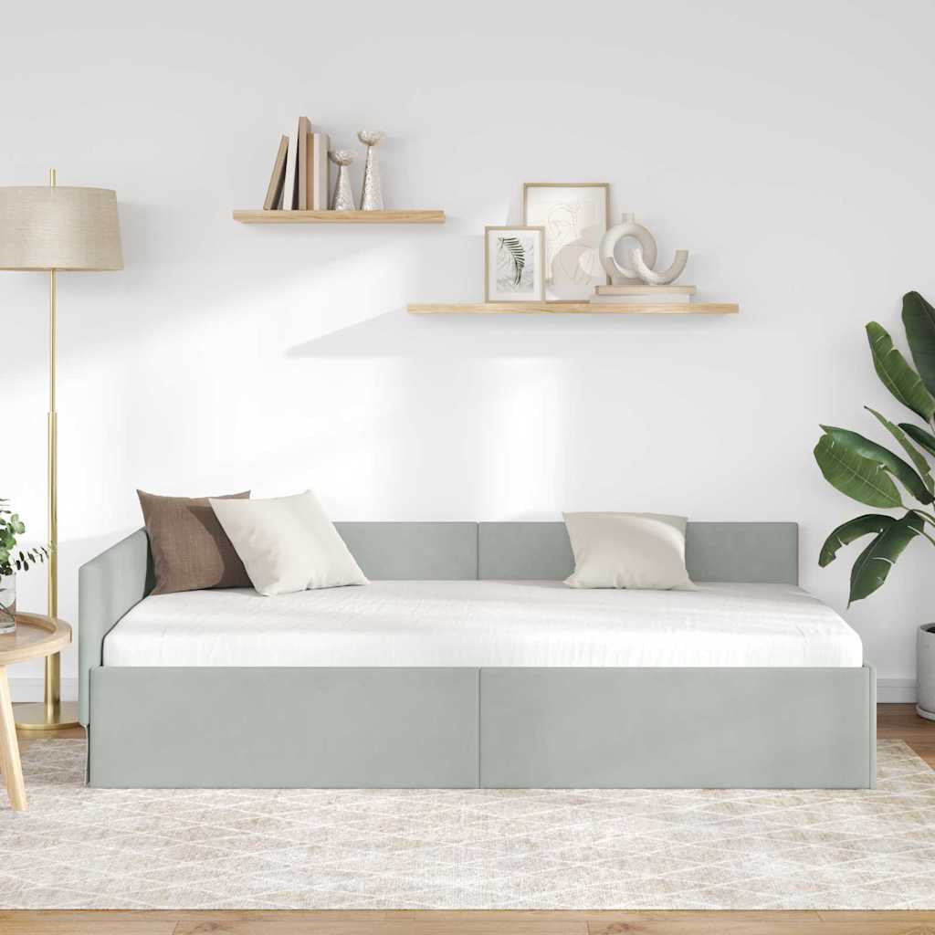 Cornice del letto ad angolo Grigio chiaro 80 cm x 200 cm