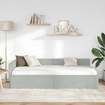 Cornice del letto ad angolo Grigio chiaro 80 cm x 200 cm