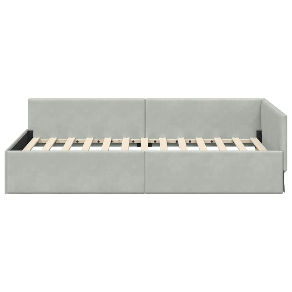 Cornice del letto ad angolo Grigio chiaro 90 cm x 200 cm