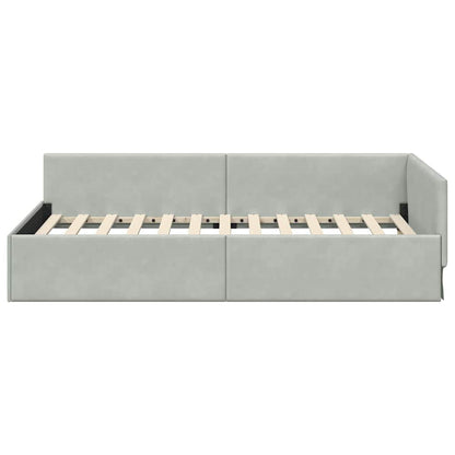 Cornice del letto ad angolo Grigio chiaro 100 cm x 200 cm