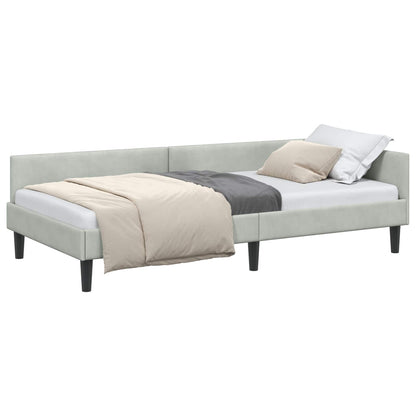 Cornice del letto ad angolo Grigio chiaro 90 cm x 190 cm