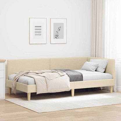Cornice del letto ad angolo con testiera Crema 80 cm x 200 cm