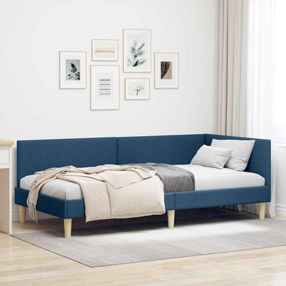 Cornice del letto ad angolo con testiera Blu 80 cm x 200 cm