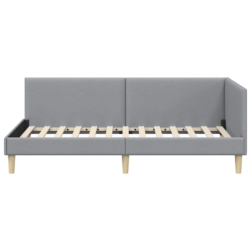 Cornice del letto ad angolo Grigio chiaro 90 cm x 190 cm