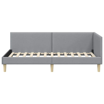 Cornice del letto ad angolo Grigio chiaro 90 cm x 190 cm