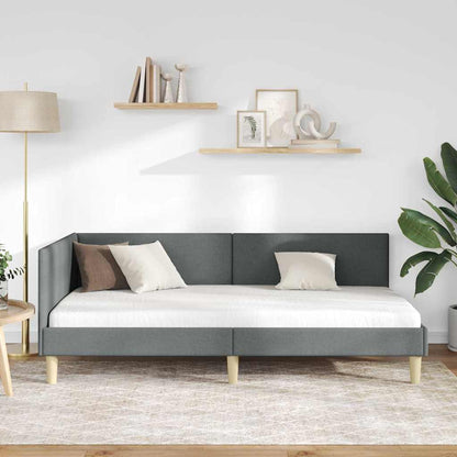 Cornice del letto ad angolo Grigio scuro 90 cm x 190 cm