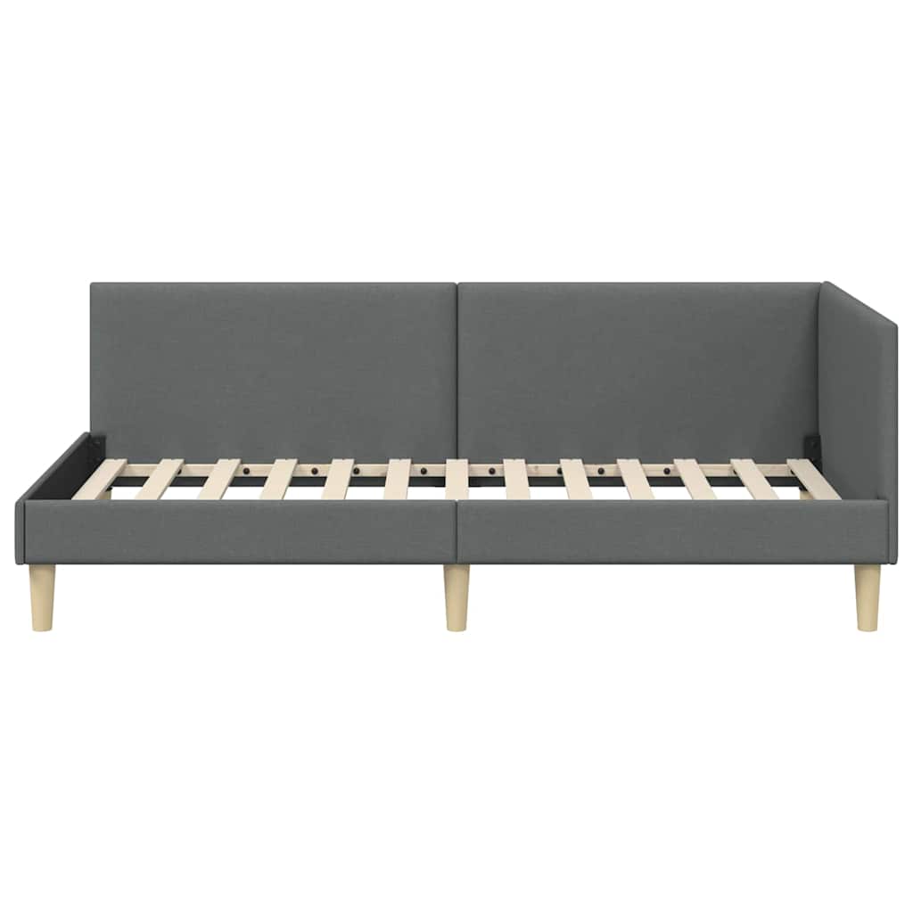 Cornice del letto ad angolo Grigio scuro 90 cm x 190 cm