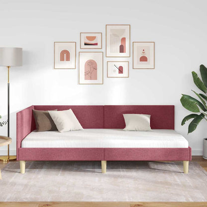 Cornice del letto ad angolo Rosso Vino 90 cm x 190 cm