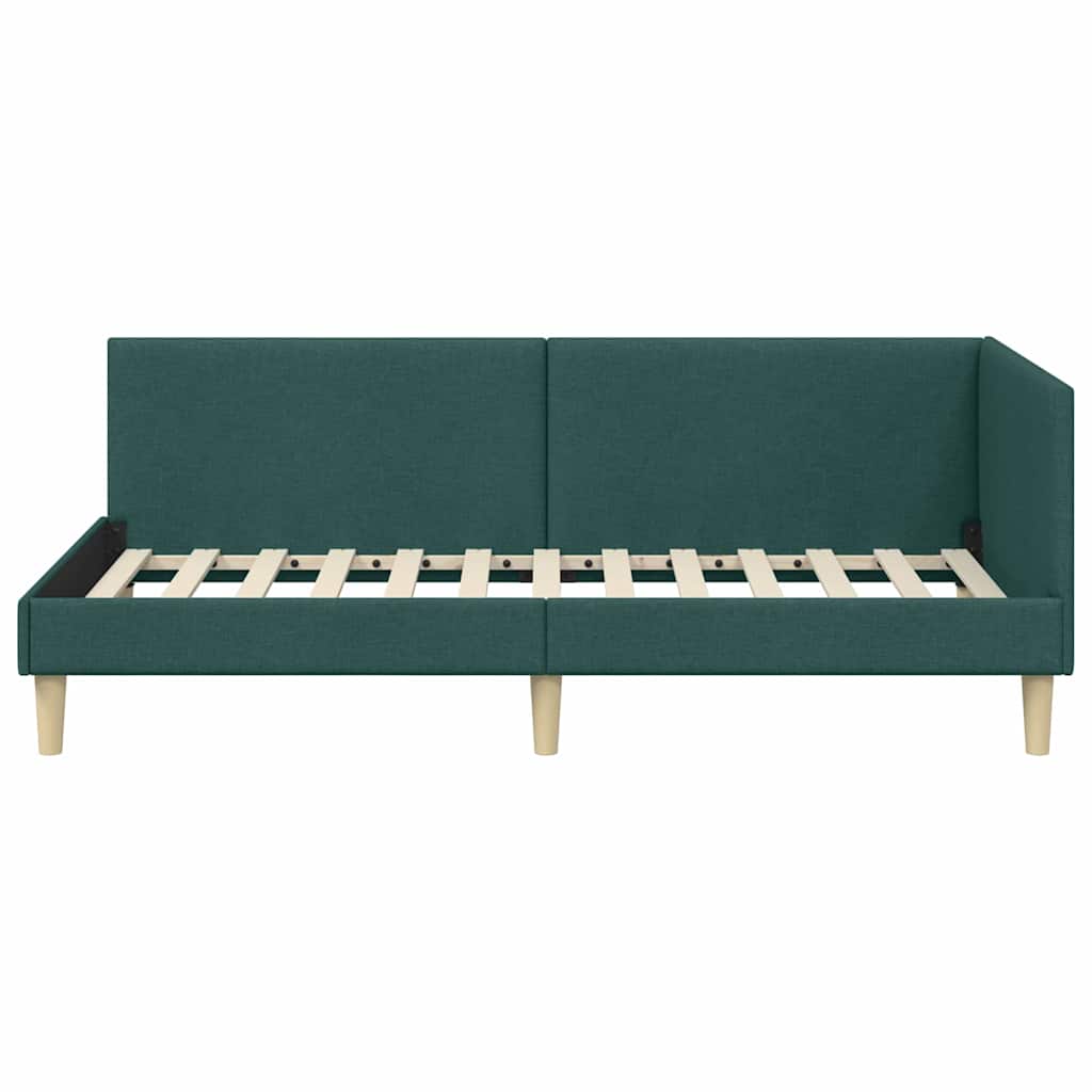 Cornice del letto ad angolo Verde Scuro 90 cm x 190 cm