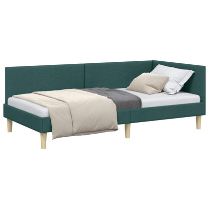 Cornice del letto ad angolo Verde Scuro 90 cm x 200 cm