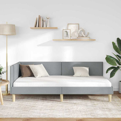Cornice del letto ad angolo Grigio chiaro 100 cm x 200 cm