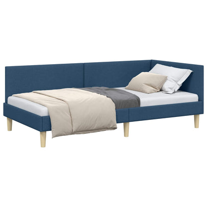 Cornice del letto ad angolo con testiera Blu 100 cm x 200 cm