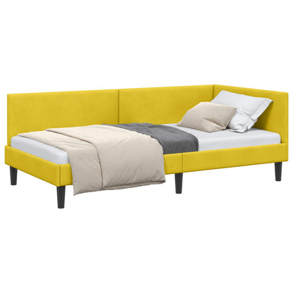 Cornice del letto ad angolo Giallo 80 cm x 200 cm Velluto