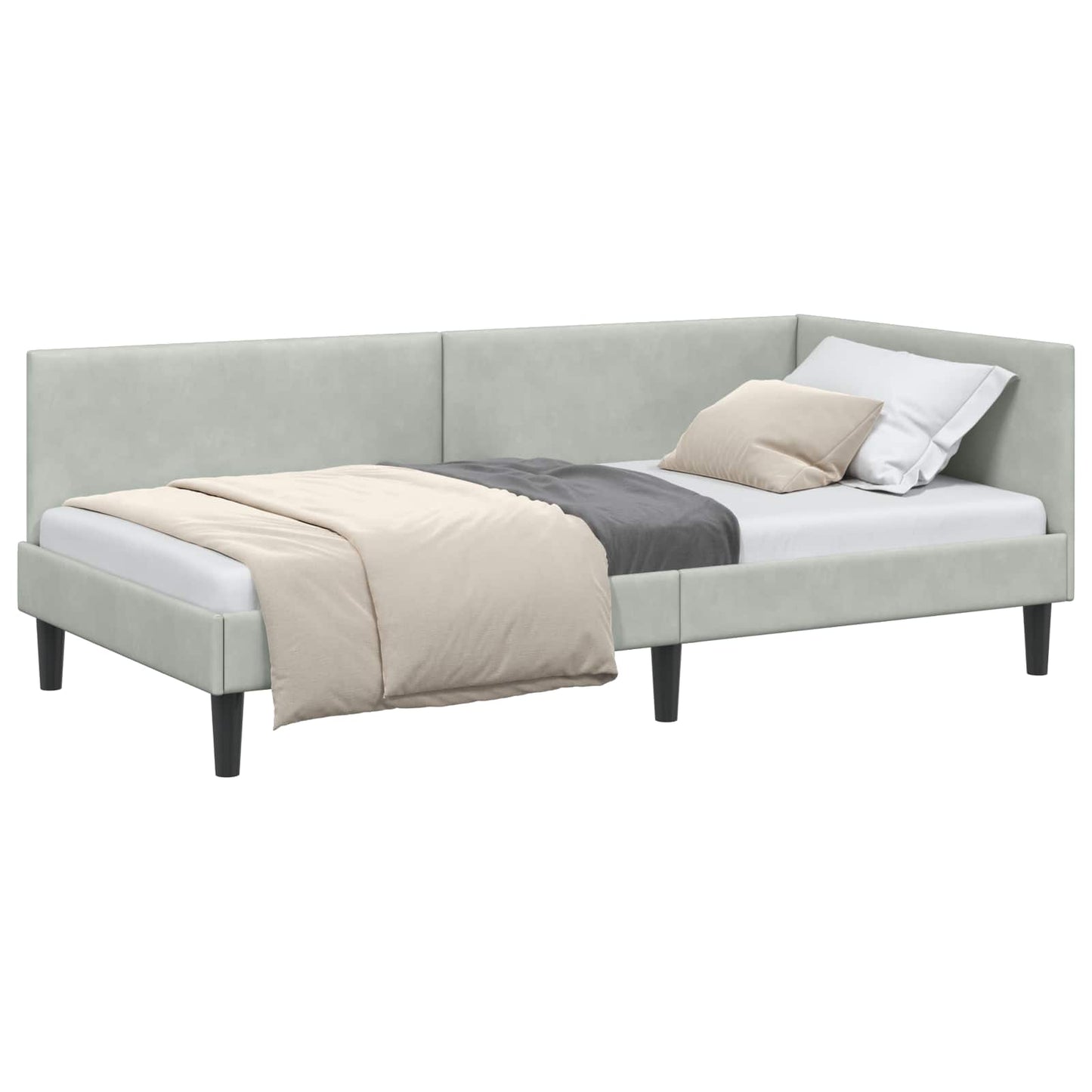 Cornice del letto ad angolo Grigio chiaro 90 cm x 200 cm