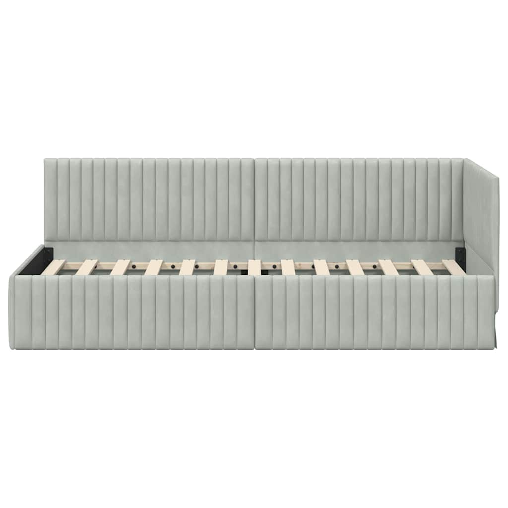 Cornice del letto ad angolo Grigio chiaro 80 cm x 200 cm