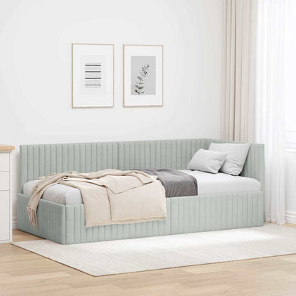 Cornice del letto ad angolo Grigio chiaro 90 cm x 190 cm