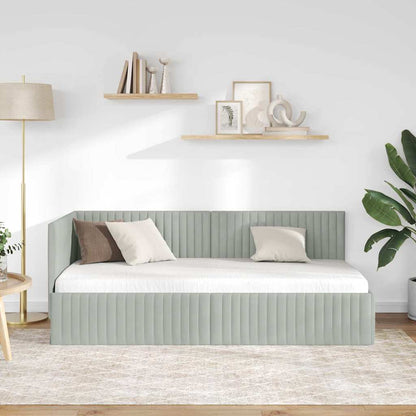 Cornice del letto ad angolo Grigio chiaro 90 cm x 190 cm