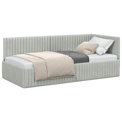 Cornice del letto ad angolo Grigio chiaro 90 cm x 190 cm
