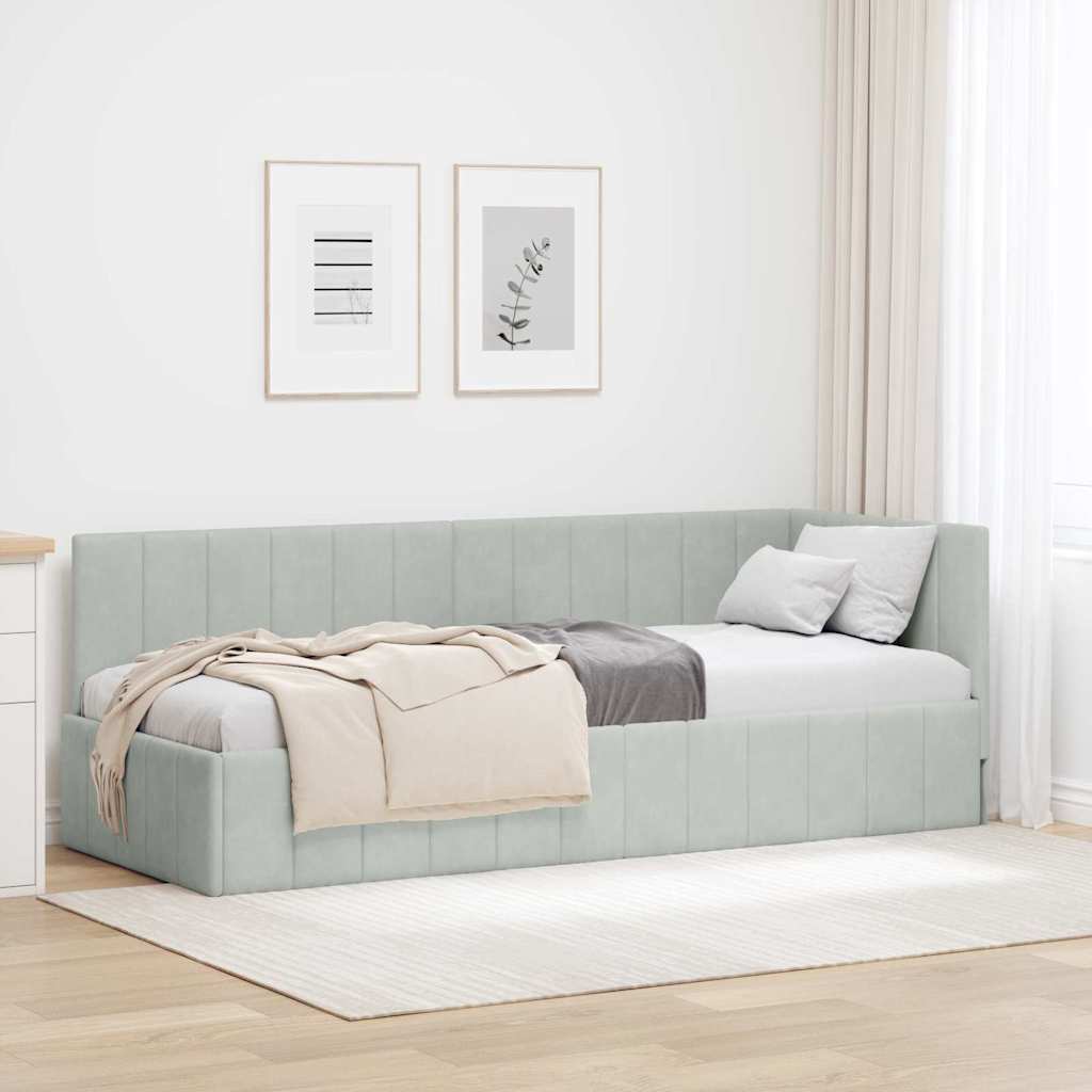 Cornice del letto ad angolo Grigio chiaro 80 cm x 200 cm