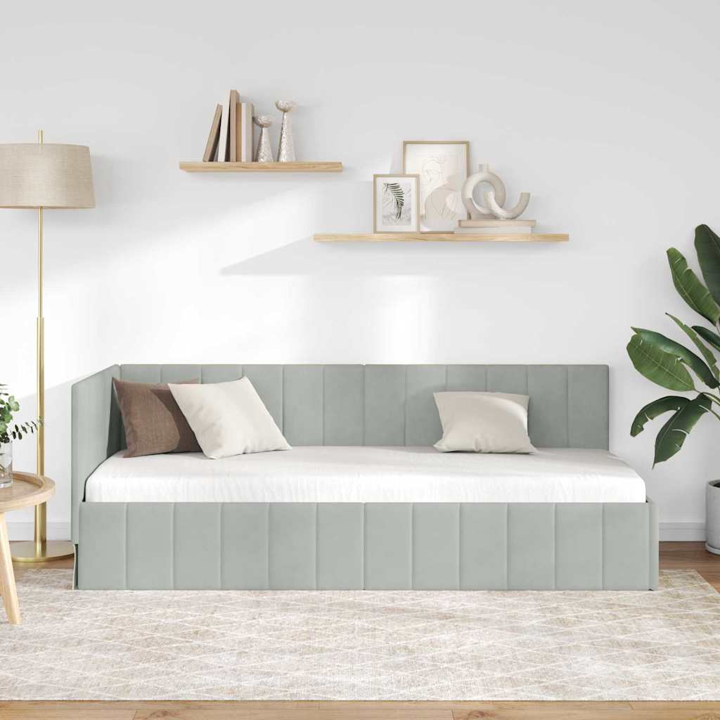 Cornice del letto ad angolo Grigio chiaro 80 cm x 200 cm