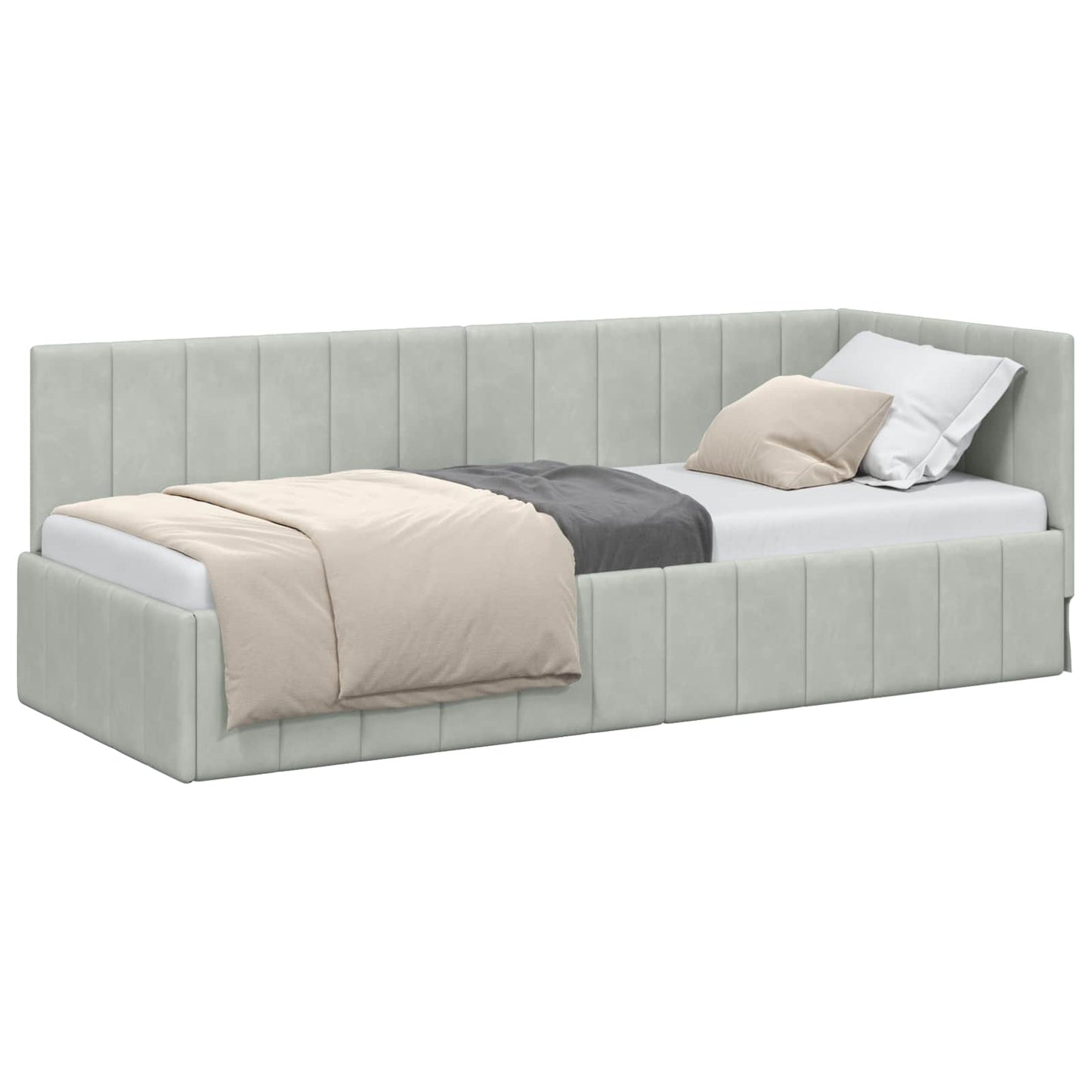 Cornice del letto ad angolo Grigio chiaro 80 cm x 200 cm