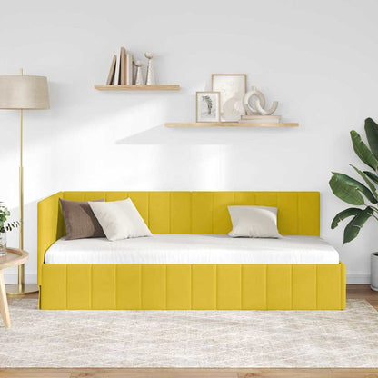 Cornice del letto ad angolo Giallo 80 cm x 200 cm Velluto