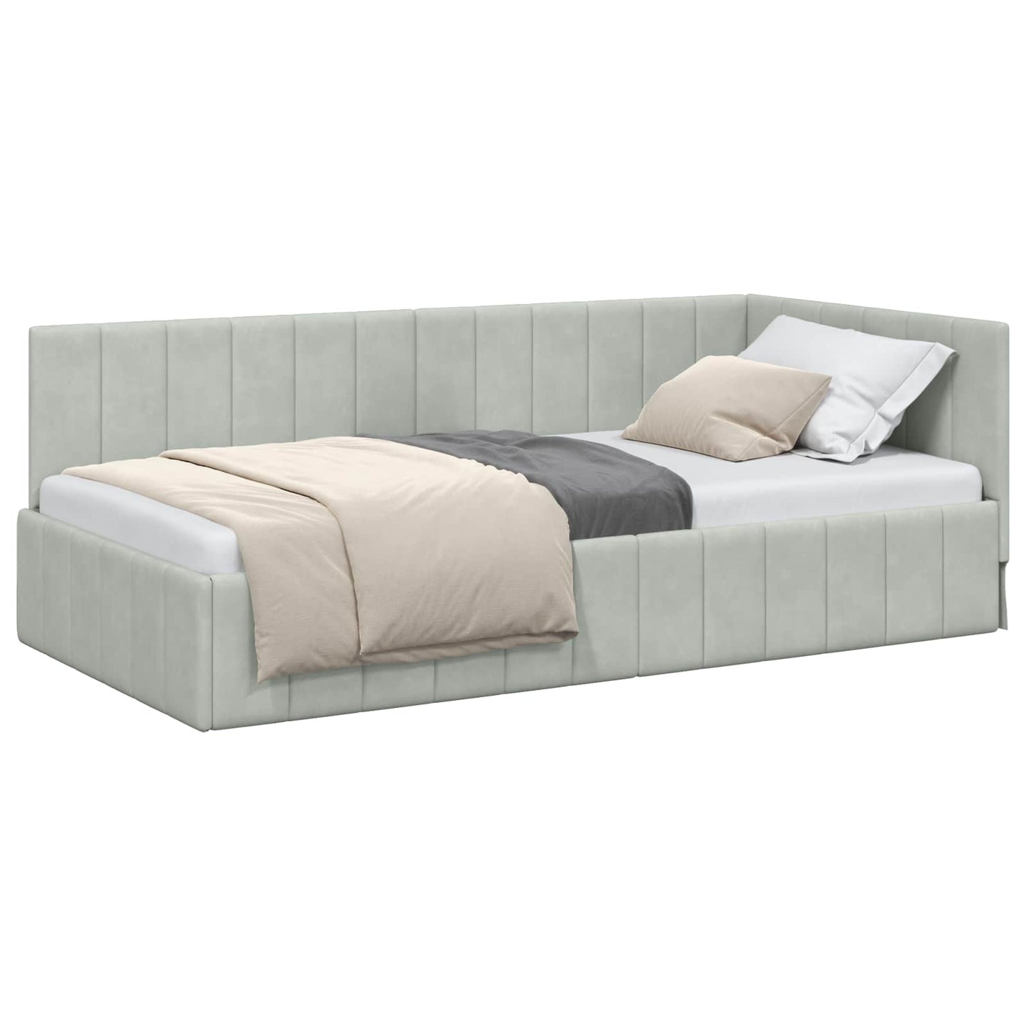 Cornice del letto ad angolo Grigio chiaro 90 cm x 200 cm