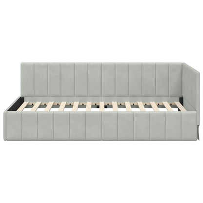 Cornice del letto ad angolo Grigio chiaro 100 cm x 200 cm