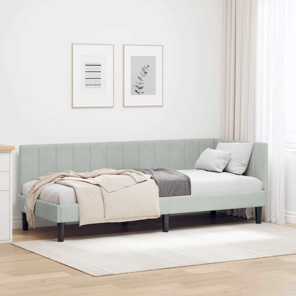 Cornice del letto ad angolo Grigio chiaro 80 cm x 200 cm