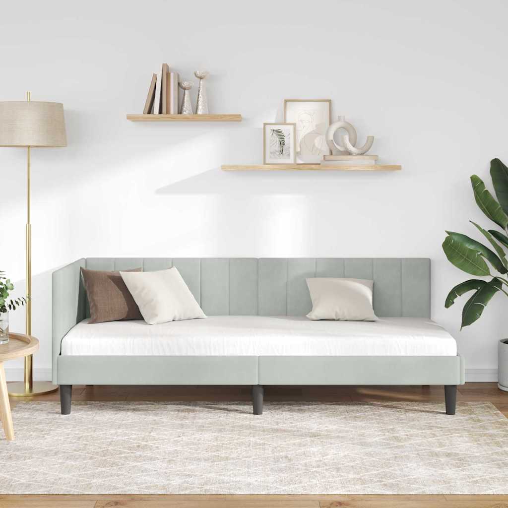 Cornice del letto ad angolo Grigio chiaro 80 cm x 200 cm