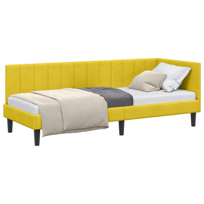 Cornice del letto ad angolo Giallo 80 cm x 200 cm Velluto