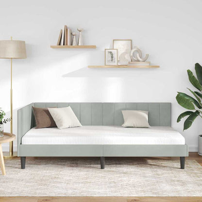 Cornice del letto ad angolo Grigio chiaro 90 cm x 190 cm