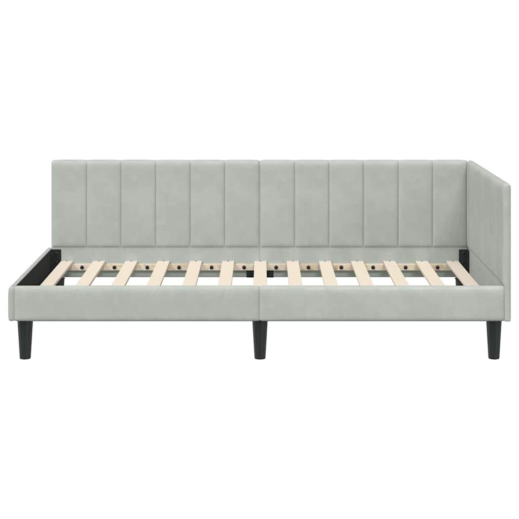 Cornice del letto ad angolo Grigio chiaro 90 cm x 190 cm