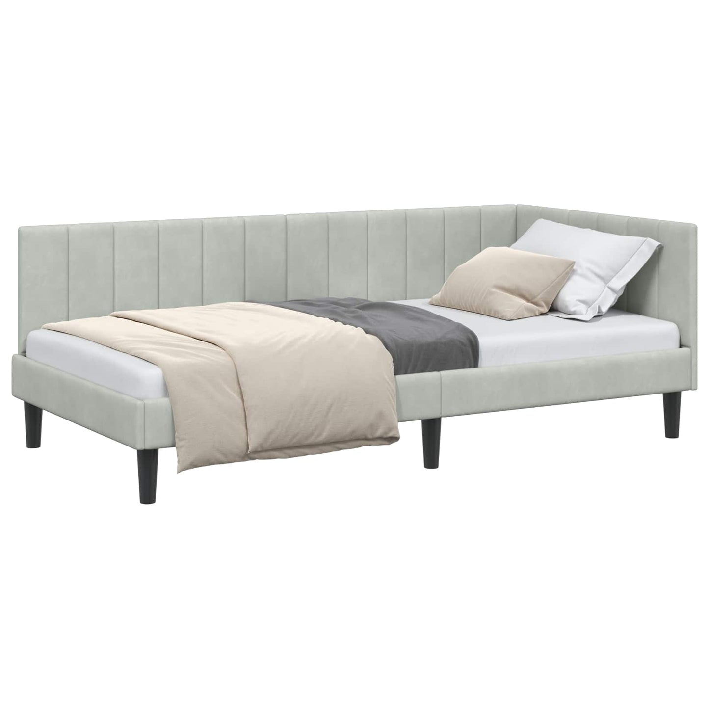 Cornice del letto ad angolo Grigio chiaro 90 cm x 200 cm