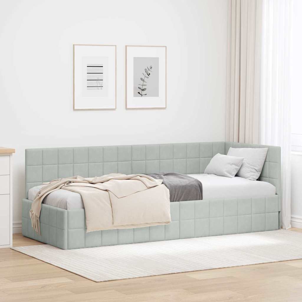 Cornice del letto ad angolo Grigio chiaro 80 cm x 200 cm