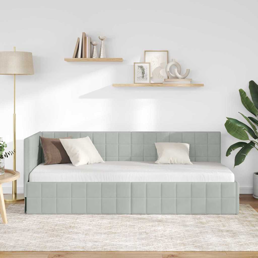 Cornice del letto ad angolo Grigio chiaro 80 cm x 200 cm