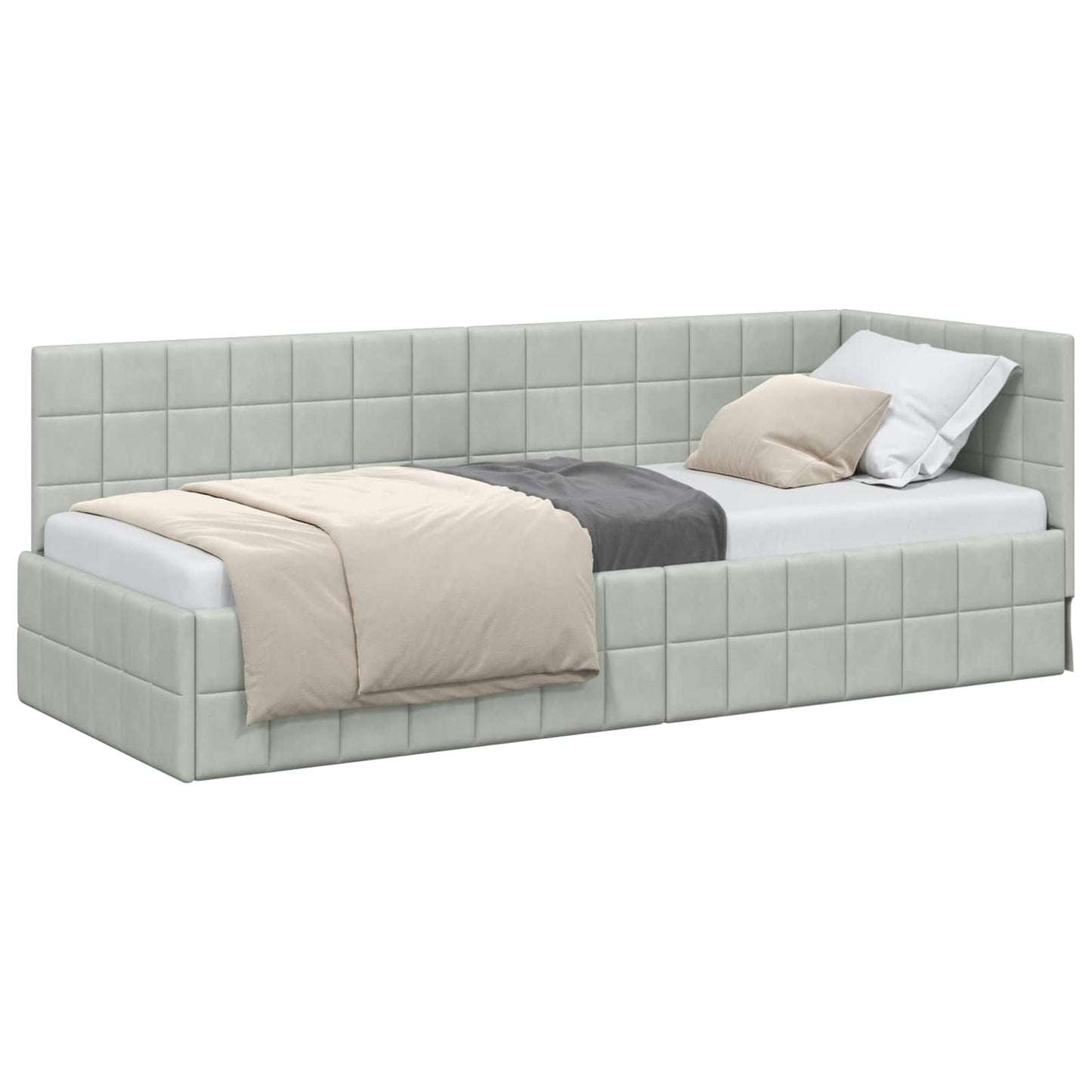 Cornice del letto ad angolo Grigio chiaro 80 cm x 200 cm