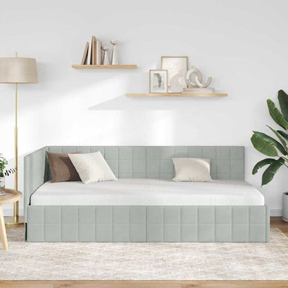 Cornice del letto ad angolo Grigio chiaro 90 cm x 190 cm