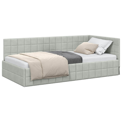 Cornice del letto ad angolo Grigio chiaro 90 cm x 200 cm