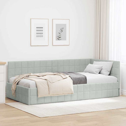 Cornice del letto ad angolo Grigio chiaro 100 cm x 200 cm