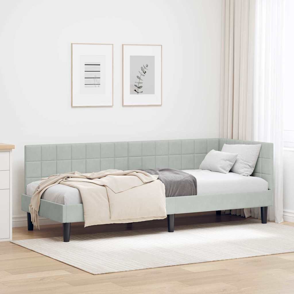 Cornice del letto ad angolo Grigio chiaro 80 cm x 200 cm